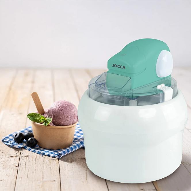 JOCCA Ice cream and ice cream ball making machine with cooling container 2729 white/turquoise