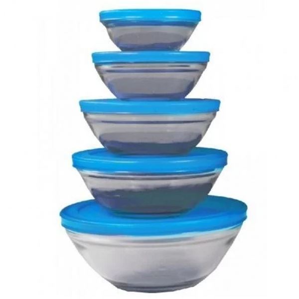 JOCCA A set of 5 glass bowls in blue color 4497A