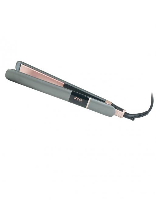 JOCCA Hair straightener with ceramic plates and heat-resistant casing 2759 in gray/rose color