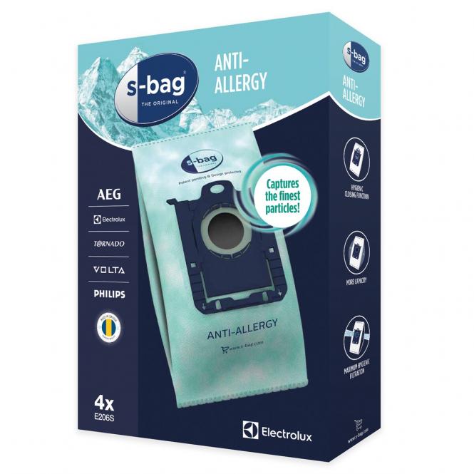 Electrolux Antialerginiai dulkių siurblių maišeliai E206S Anti-allergy vacuum cleaner bags E206S